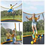 Батут с защитной сеткой "PERFETTO SPORT ACTIVITY 12" диаметр 3,7 м зелёный